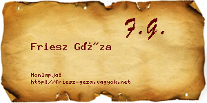 Friesz Géza névjegykártya