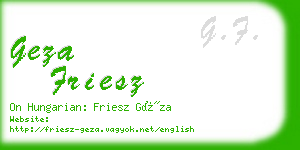 geza friesz business card